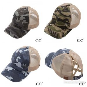 C.C Pony Cap Distressed Camo Print